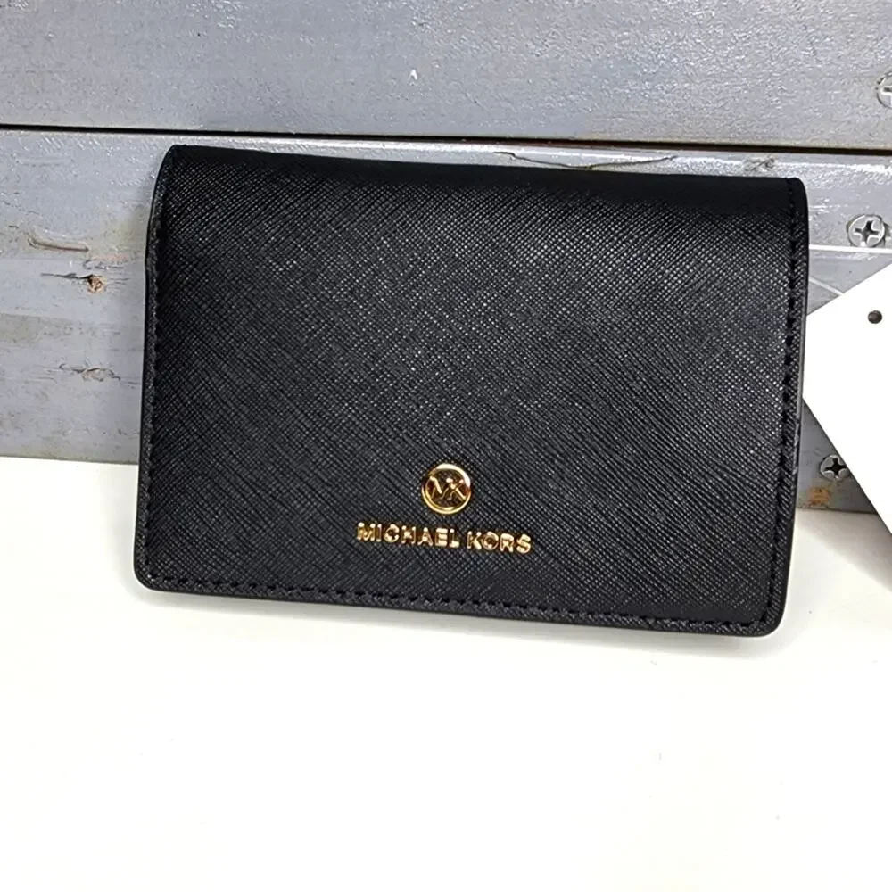 Michael Kors Black Saffiano Leather Wallet New with Tags Gold Hardware - Picture 3 of 9